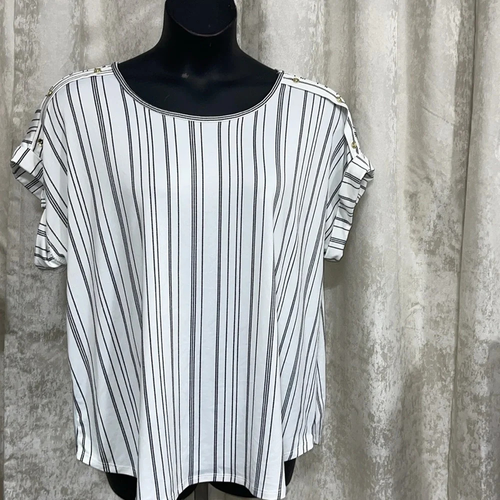 AUW striped blouse 2X